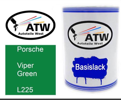 Porsche, Viper Green, L225: 500ml Lackdose, von ATW Autoteile West.